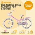 thumbnail image 3 of RoyalBaby Princess Girl Kids Bicycle 20" with Kickstand, Bunny/Pink Purple, 3 of 12