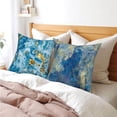 thumbnail image 2 of Marble Blue and Gold Pillow Covers Set of 2,Marble Blue and Gold Decor,Abstract Modern Home Decor,16"x16" Inch, 2 of 6