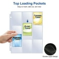 thumbnail image 3 of EEEkit 225 Pockets Trading Card Binder Sleeves, 9 Pocket Page Protectors for 3 Ring Binder, Standard Size Card Sheets Protectors for Sports Cards, Coupon, Business Cards, Pokemon Cards, 3 of 7