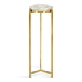 thumbnail image 4 of Kate and Laurel Aguilar Modern Drink Table, 9 x 9 x 23, Natural Stone and Gold, Genuine Quartz Accent Table for Small Spaces, 4 of 8
