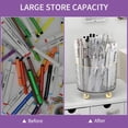 thumbnail image 2 of ABPETE 360 Degree Rotating Desk Organizer, Pen Holder for Desk, Acrylic Pen Organizer with 6 Slots, Can be Used for Classroom Organization, Art Supply Storage (Clear), 2 of 7
