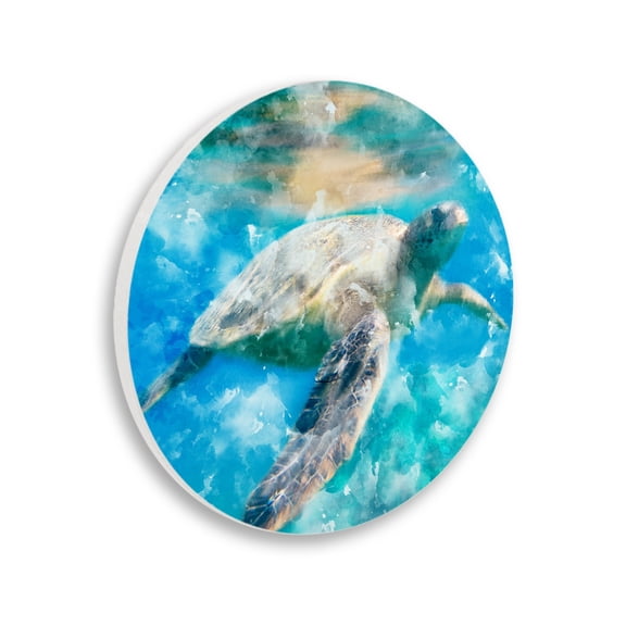 Stupell Industries Swimming Sea Turtle Aquatic Reptile Design,12 x 12,Design By Kim Allen