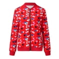 thumbnail image 4 of Tejiojio Coats Plus Size Clearance Women Bomber Jacket Thin Summer Top Transitioned Coat Zip StandUp Collar Outwear, 4 of 5