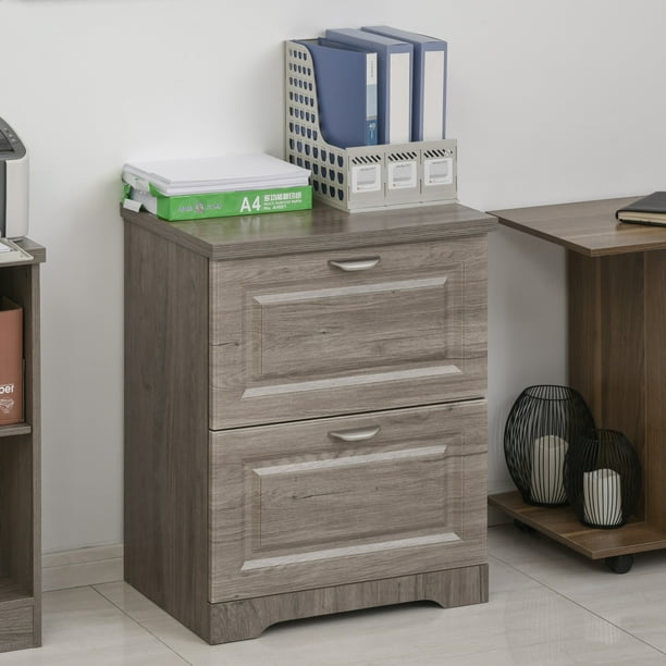 Wood 2 Drawer Lateral File Cabinet Organizer With File Hooks And Spacious Tabletop Display For Home Office Oak Walmart Com Walmart Com