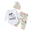 thumbnail image 1 of Gibobby Conjunto de ropa de bebé Conjunto de ropa con estampado de caballos de manga larga de invierno para Niñass pequeñas con sombrero 3 uds(Rojo, 6-12 Meses), 1 of 5