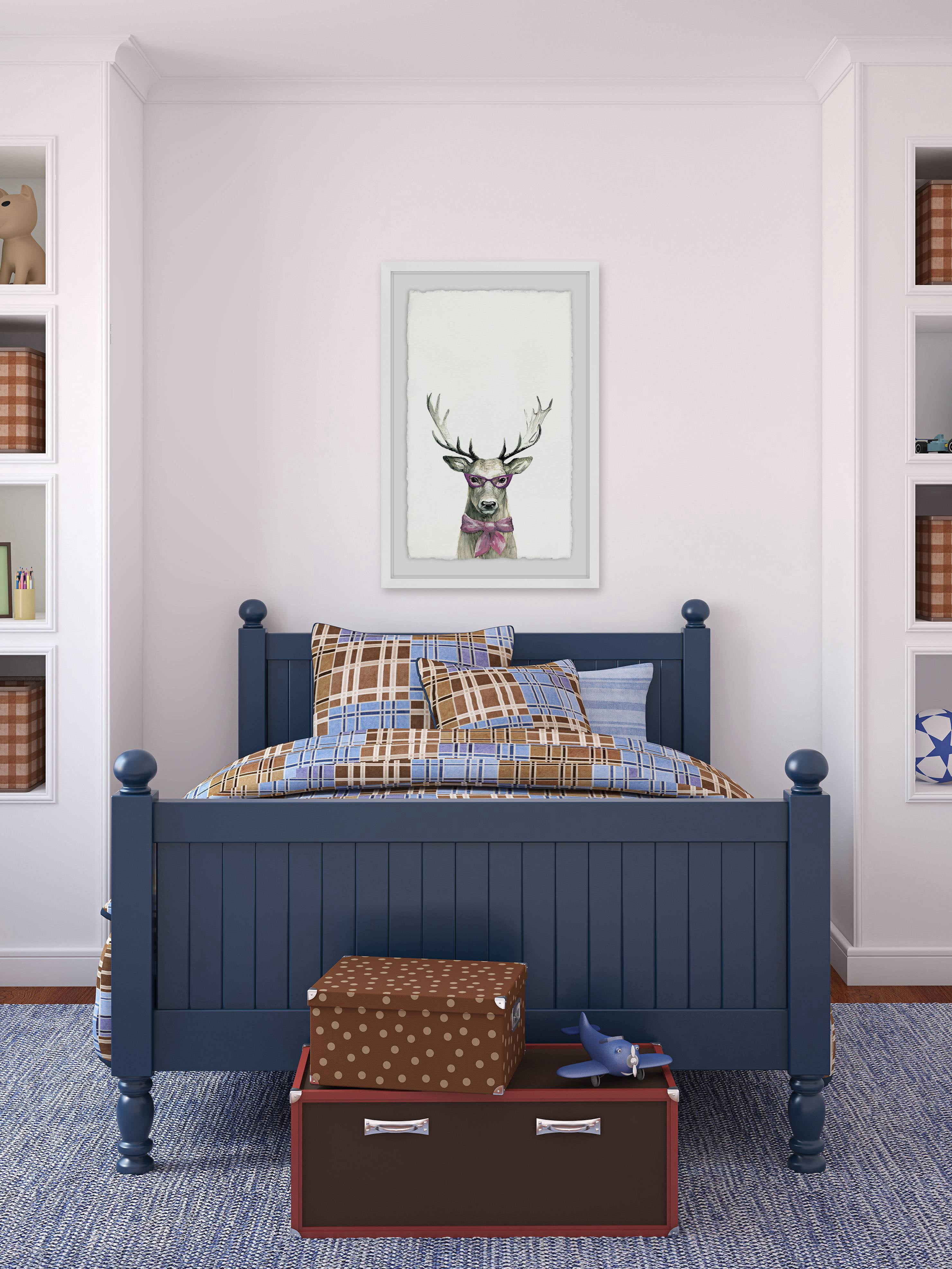 Po-Faced Deer Framed Painting Art Print