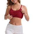 thumbnail image 4 of DARING DIVA Women's Spaghetti Straps Flowy Pleated Front Camisole Tops L Wine Red, 4 of 6