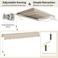 thumbnail image 6 of Gymax 10 x 8.2 ft Outdoor Patio Retractable Awning Polyester Sunshade Cover w/ Manual Crank Handle Deck Beige, 6 of 10