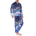 thumbnail image 2 of KLL Cloud Cute Rabbit Sleepwear Mens Flannel Pajamas,Long Cotton Pj Set, 2 of 7