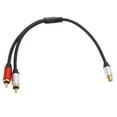 thumbnail image 3 of 1 femenino A 2 divisor y masculino, flexible 1rca hembrá a 2rca cable masculino operación de operación simple conveniente para la computadora portátil para subwoofer, 3 of 7