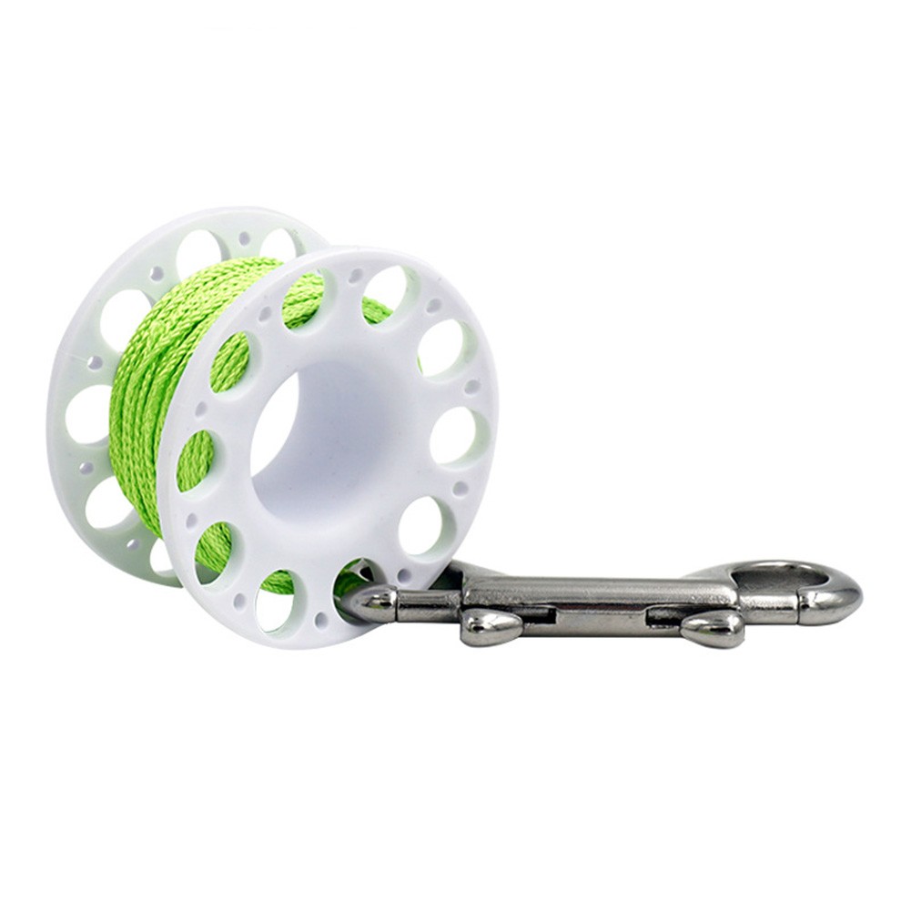 49ft Scuba Diving Spool Finger Reel Line Reel With Snap Hook Buoy Rope Releaser