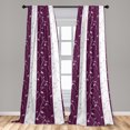 thumbnail image 2 of Autumn Vibes Window Curtains, Modern Leaves with Branches Pattern on Striped Background Print, Lightweight Decor 2-Panel Set with Rod Pocket, Pair of - 28"x84", Mauve Off White Purple, by Ambesonne, 2 of 3