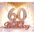 thumbnail image 4 of Rose Gold Theme Happy Birthday Banner Diamond Number Festive Design Milestone Celebration Banner for 60th Birthday Indoor Outdoor Party, 4 of 7
