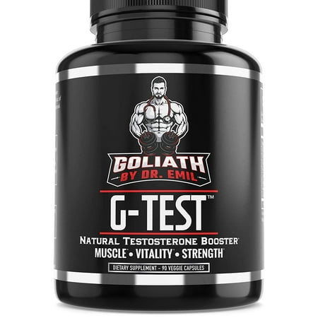 Goliath by Dr. Emil G-Test - Natural Testosterone Booster for Men - Supports Lean Muscle Growth, Energy, Recovery & Libido (90 Veggie (Best Supplement For Muscle Recovery And Growth)