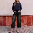 thumbnail image 6 of Stralyhd Capri Jeans for Women High Waisted Jeans Pants Summer Casual Denim Capris Loose Trendy Pants with Pockets Black XL, 6 of 8
