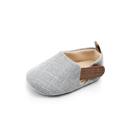 

Avamo Baby Walking Shoe Soft Sole Crib Shoes Magic Tape Loafers Home Moccasin Outdoor Non-slip Flat Casual Flats Gray 4C