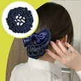 thumbnail image 4 of Jumpingount Cubierta para moño de pelo, red falsa, gancho de ganchillo, redecillas de patinaje de baile de Ballet, accesorios de mujer fáciles de combinar Accesorio para el cabello Azul Jumpingount  AP018138-01, 4 of 6