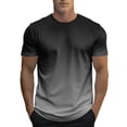 thumbnail image 2 of Men's Gradient Color T-Shirt Short Sleeve Crewneck Tee Tops Summer Basic Shirt (Dark Gray XXXL), 2 of 5