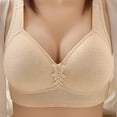 thumbnail image 2 of Penkiiy Women Bras Casual Sexy Front Button Shaping Cup Shoulder Strap Underwire Bra Plus Size Extra-Elastic Wirefree Khaki Bras, 2 of 3