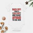 thumbnail image 4 of Back Off I Have A Crazy Aunt - Soon to Be Auntie - Cute Infant One-Piece Baby Bodysuit White-style-1 12months, 4 of 7