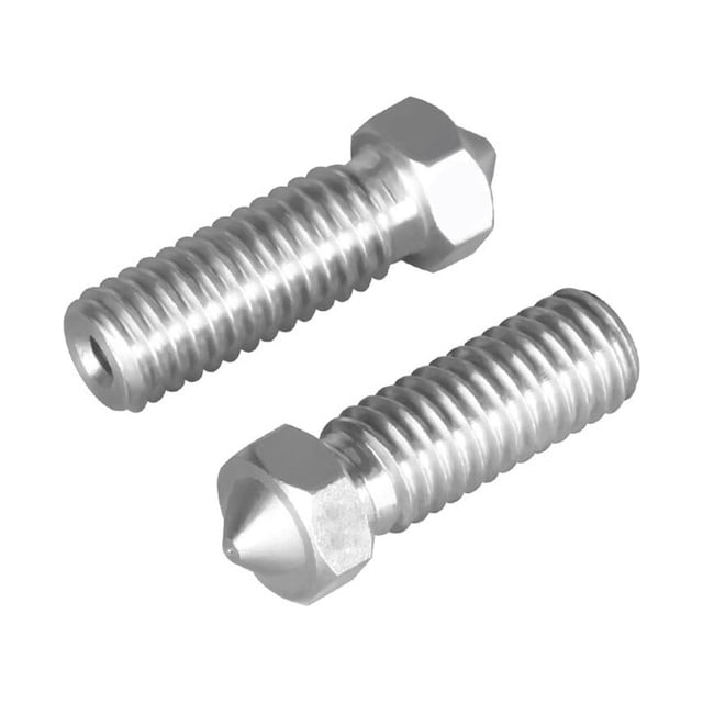 3D Printer Nozzle 1.75mm Extruder Large Flow threaded nozzle ;3D Nozzle M6 Threaded 3D Printer Parts, Stainless Steel, 1.2mm, Silver