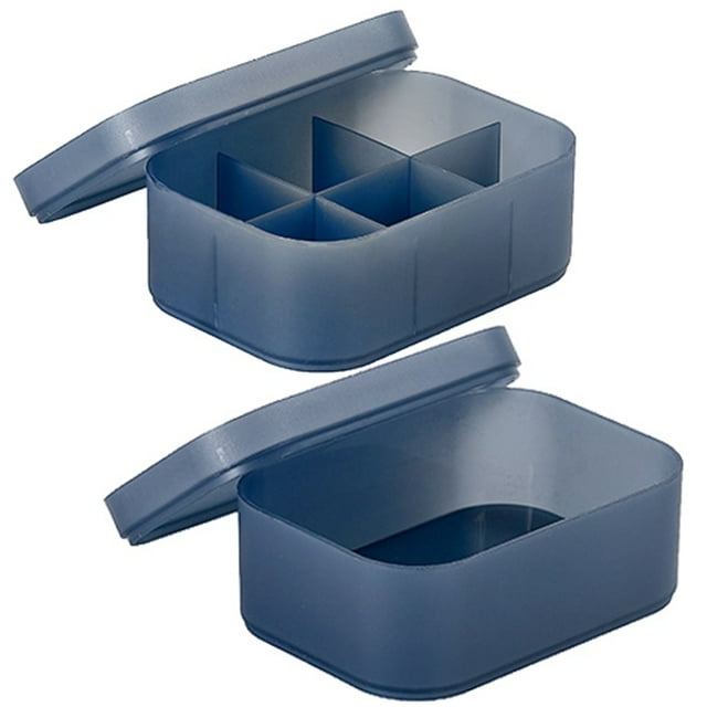 2PCS Makeup Storage Bin Plastic Cosmetics Storage Box Makeup Organizer with Lid