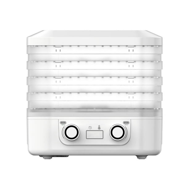 Secador de alimentos eléctrico, máquina de frutas secas, 5 capas, máquina secadora de carne seca, Control de temperatura ajustable para carnes de res Blanco