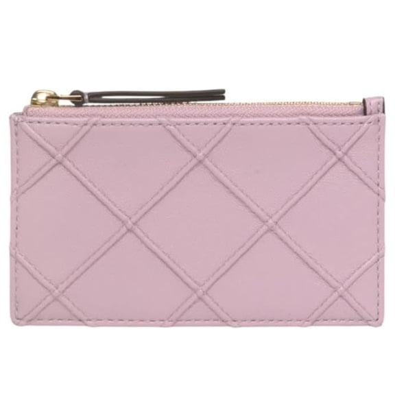 Tory Burch Women's Fleming Soft Zip Card Case, Pale Purple