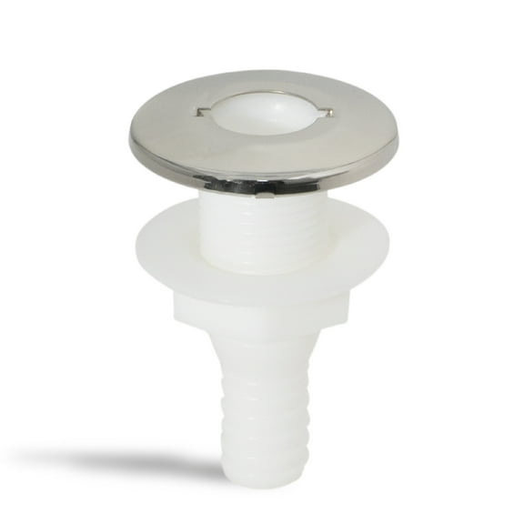 Five Oceans White Nylon/Stainless Steel Thru-Hulls with stud for hose,1-1/2 inch FO2557