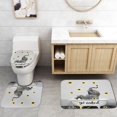 thumbnail image 5 of 4PCS Cute Elephant Shower Curtain Set, African Wild Animal Wildlife Safari Glam Modern Bathroom Decor, Waterproof Fabric Black Curtain, Non-slip Bath Mat Toilet Rug, Gold Glitter, 5 of 7