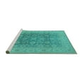thumbnail image 2 of Ahgly Company Machine Washable Indoor Rectangle Oriental Turquoise Blue Traditional Area Rugs, 2' x 4', 2 of 4