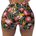 thumbnail image 2 of Salouo Watercolor Red Wildflowers Print Women's Athletic Shorts,Booty Shorts Biker Shorts High Waisted Elastic Workout Shorts for Yoga Gym Running Sports-X-Large, 2 of 8