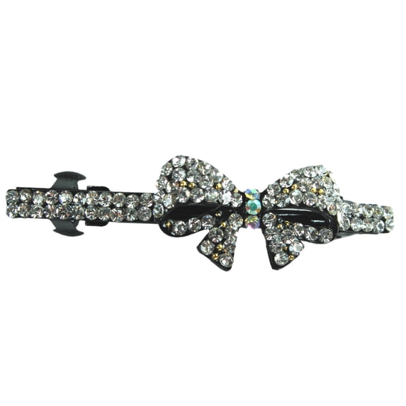 White Bow French Barrette Hair Clip