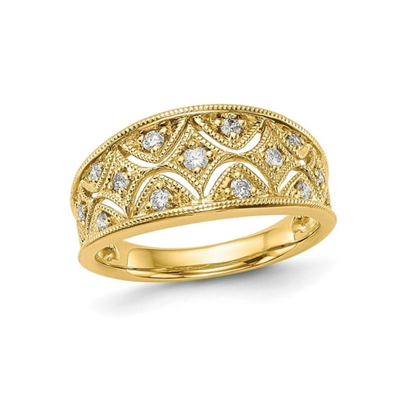 Gem & Harmony 1/4 Carat (Ctw I1-I2) Diamond Ring in 14K Yellow Gold (SIZE 7) for Women