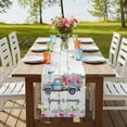thumbnail image 4 of Table Runners 72 Inches Long Dress Scarves, Spring Farmhouse Kitchen/Dining Table Runner, Coffee Tablerunners, Truck Botanical Floral Leaf Butterfly Wooden Grain 13x72 Inch, 4 of 9