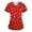 Red, variant on Luxalzxs Women's Christmas Working Uniform Tops Short Sleeve V-Neck Scrubs Top Nursing Shirts Workwear