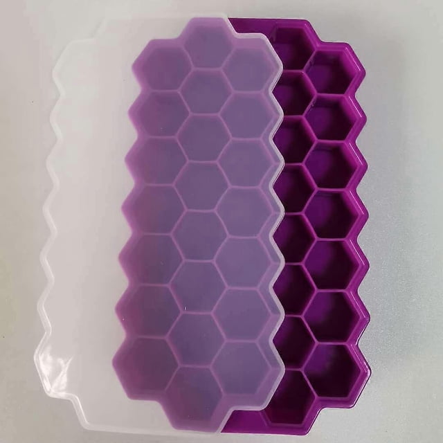 Molde de silicona para hielo, bandeja para cubitos de gelatina y pudín, 37 rejillas, para hacer hielo en forma de panal