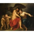 thumbnail image 2 of Andries Cornelis Lens 17x15 Black Ornate Wood Framed Double Matted Museum Art Print Titled - Zeus and Hera on Mount Ida (1775), 2 of 5