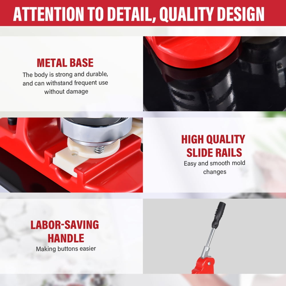 Button Press Machine Multiple Sizes, DIY Badge Maker Kit with 300 Supplies, Button Making Supplies for Pin Creation