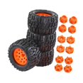 thumbnail image 4 of Juego de neumáticos de camión a control remoto, resistencia al desgaste, neumáticos de Rally de 125mm de diámetro, reemplazos para vehículos de Hobby Naranja, 4 of 8