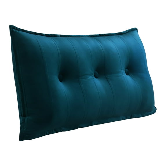 WOWMAX Rectangular Headboard Reading Body Pillow Bedside Oversized Throw Cushion Extra Large Backrest Lumbar Pillows Positioning Back Support Bolster for Bed Sofa Couch Velvet Deep Blue Twin