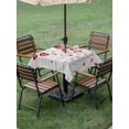 thumbnail image 3 of Outdoor Tablecloth with Umbrella Hole and Zipper, Red Valentines Day Square Table Cloth 54x54 Inch Waterproof Tablecloth, Red Love Heart Tree Vintage Picnic Table Cover for Patio Camping, 3 of 7