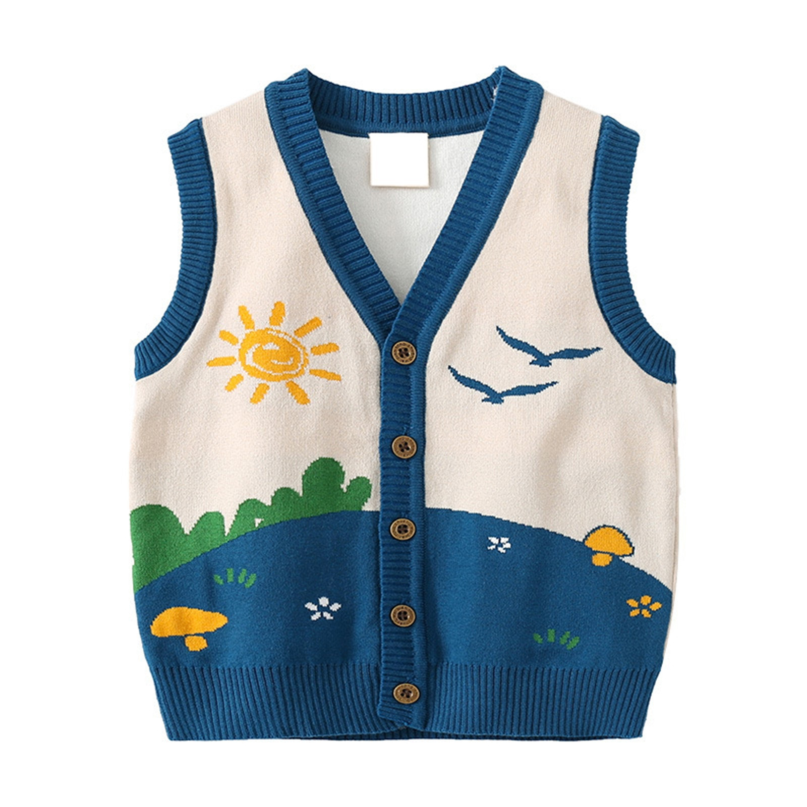Gilet Tricoté Bébé Garçon Sans Manches - Col Doux En V - Taille 98 - 95% Coton, 5% élasthanne - Noir