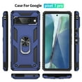 thumbnail image 3 of SaniMore Tri-layer Case for Google Pixel 8 Pro 6.7" 2023, 360° Rotating Holder/Kickstand Rugged PC Back + TPU Bumper Magnetic Car Mount Anti-fingerprint Anti-fall Heavy Duty Protective Case, Blue, 3 of 7