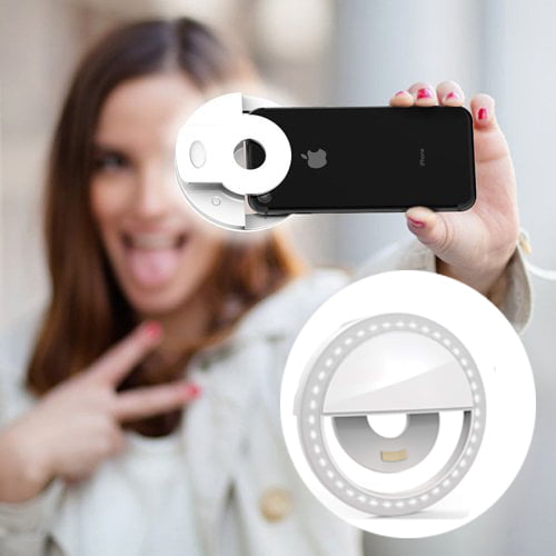 Peroptimist Selfie Light Ring,  Led Circle Clip On Cell Phone Laptop Camera LED Light 36 Led Adjustable Brightness Video Lights Rechargeable Compatible for Phone Photography