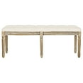 thumbnail image 3 of SAFAVIEH Rocha 19''H French Traditional Rustic Wood Bench, Beige/Rustic Oak, 3 of 7