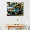thumbnail image 2 of Chilfamy  Rustic Farmhouse Truck Flowers Canvas Wall Art Vintage Barn Old Car and Floral Painting Pictures Prints Framed for Farmhouse Country Wall Decor 20x16in, 2 of 6