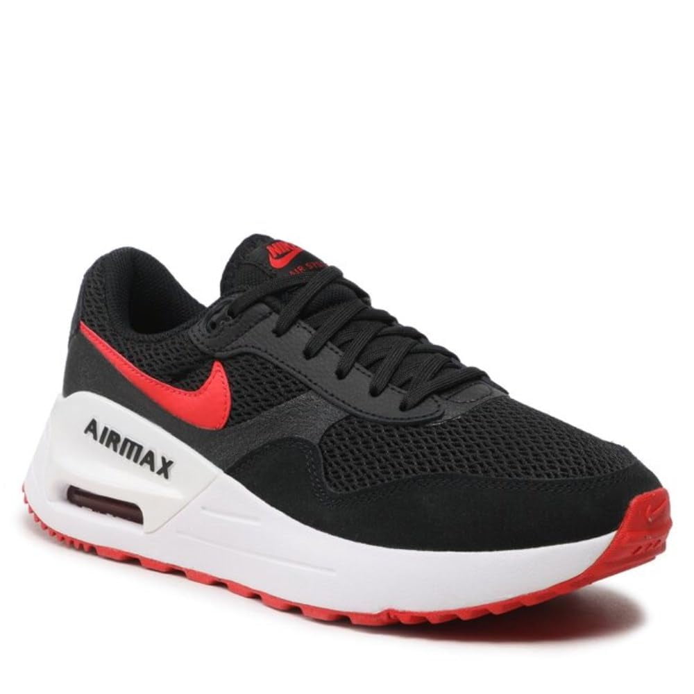NIKE Men's Sneaker, Black University Red White, 10.5