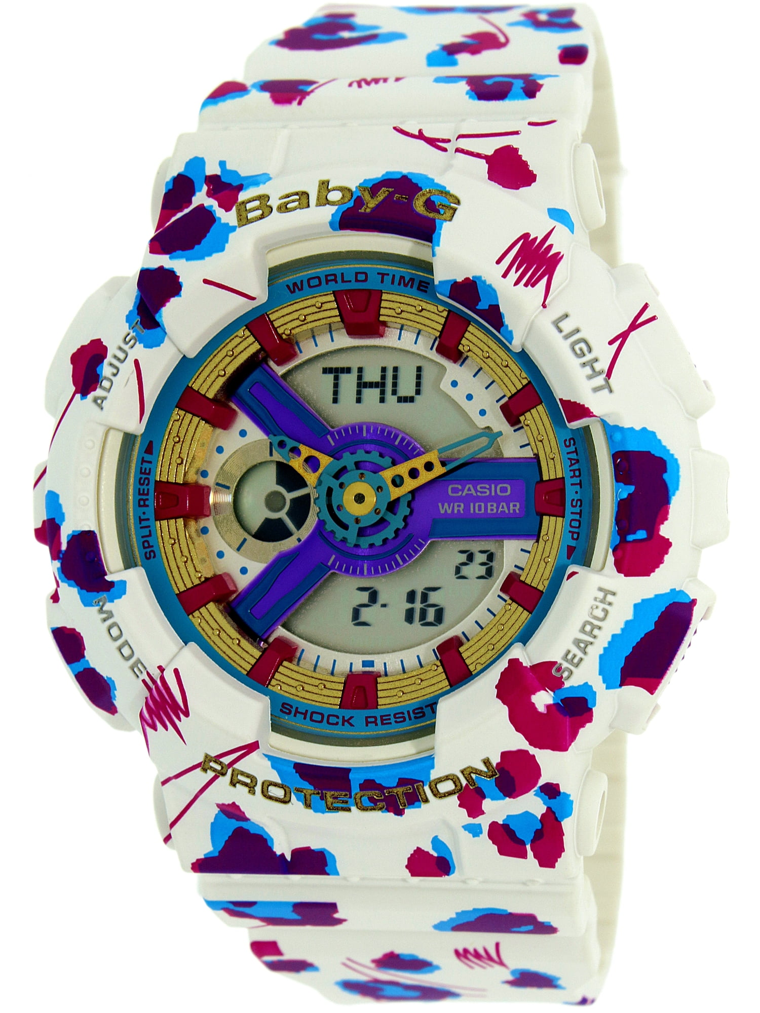 Women's Baby G BA110FL-7A Multicolor Resin Quartz Fashion Watch - Walmart.com