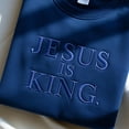 thumbnail image 2 of Embroidered Jesus Is King Sweatshirt: Unisex Christian Apparel, 2 of 5